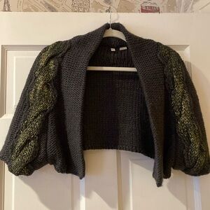 Moth by Anthropologie. Capelet. Sz. S-M. Metallic Caple Knit Detailing.